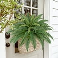 thumbnail image 5 of Ferns Artificial Plants Large Fake Ferns 29.5" Dia.Boston Fern Fake Plants Potted Hanging Shrubs for Home Garden Porch Farmhouse Decor, 5 of 6
