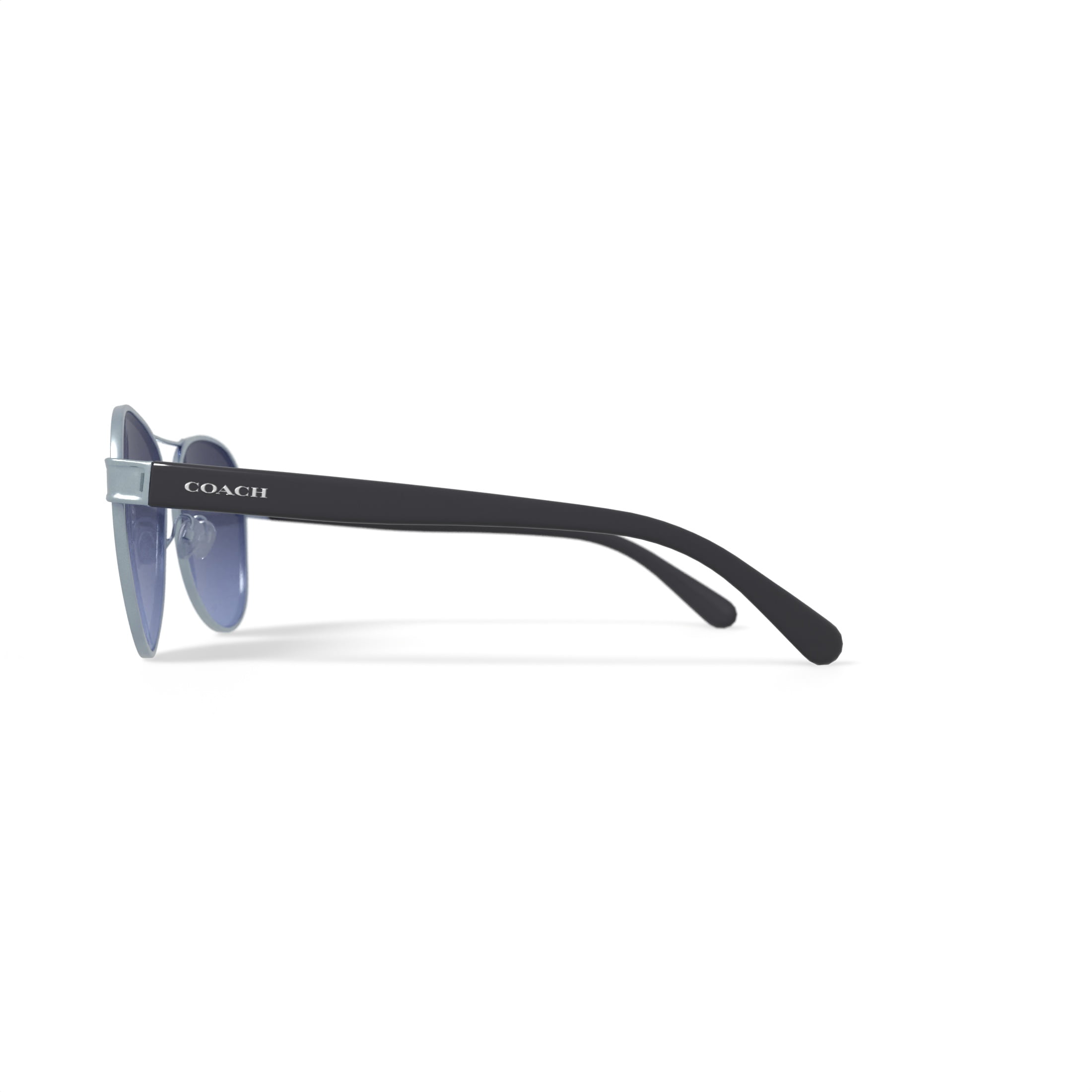 Coach Silver-Tone Aviator Sunglasses w/ Ombre Temples Women\'s - HC7115 90018G 59 COACH 59 mm HC7115 Silver Frame/Dark Gray Gradient Lens One  main image 3