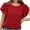 Red, variant on VANLOFE O-Neck T-Shirts RedShirts for Women Gift for Bathday Women's Summer Tops Ruffle Short Sleeve Tops Lace-up Tops Casual Wide Round Neck T-Thirt