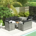 thumbnail image 2 of Outsunny 6PCS Patio Furniture Set Rattan Wicker Patio Sofa Set, Black, 2 of 10