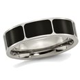 thumbnail image 1 of Mens Titanium 6mm Black Enamel Flat Polished Wedding Band Ring, 1 of 5
