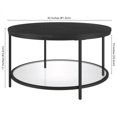 thumbnail image 2 of Evelyn&Zoe Sevilla 32'' Wide Round Coffee Table with MDF Top and Glass Shelf, Blackened Bronze/Black Grain, 2 of 8