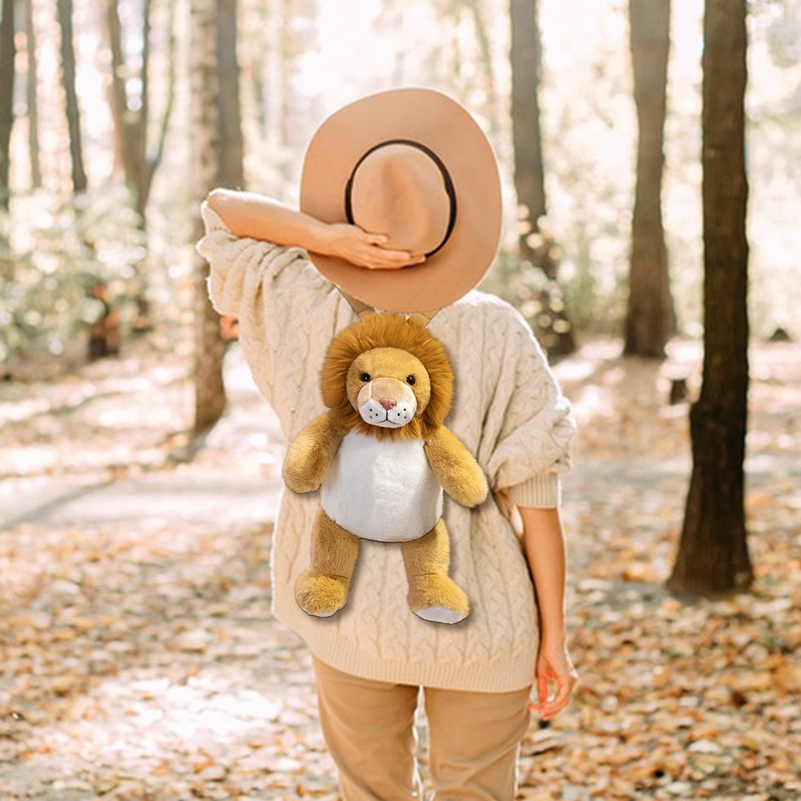 SPOORYYO Forest Animals Plushie Toy Backpack Cute Animal Shaped Stuffed Toy with Straps Adorable Rabbits for School Birthday Gift