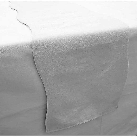 Waterproof Canvas Table Runner by Penny's Needful Things (3 Feet Long - SCALLOPED) (White)