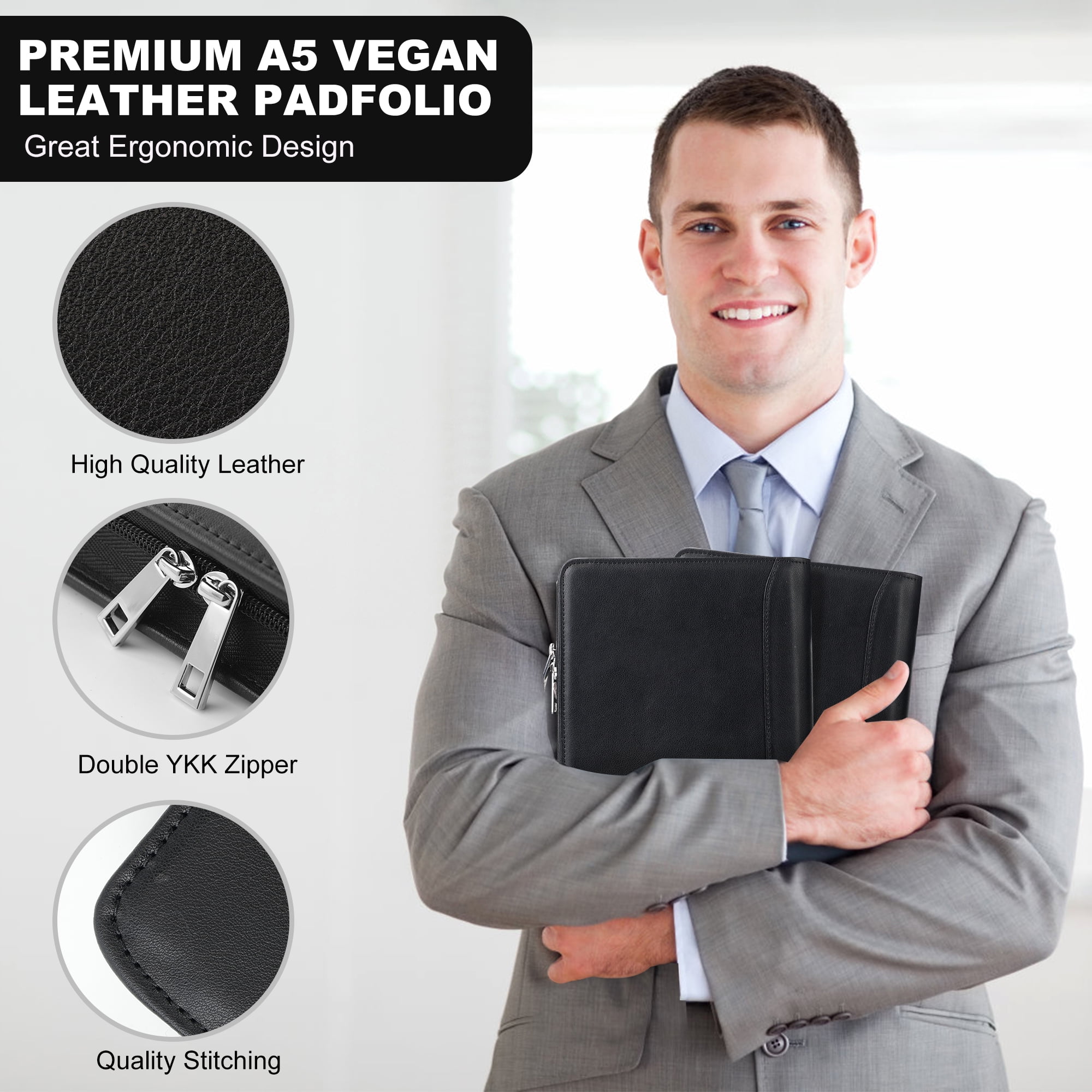 KISSKI.H Olvido A5 6 Ring Zippered Binder with Card Holder