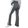 thumbnail image 3 of Deago Women's Striped Maternity Flare Leggings Over The Belly Casual Soft Split Hem Pregnancy Yoga Pants (Gray, S), 3 of 8
