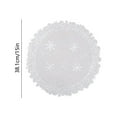 thumbnail image 3 of PuSpu Christmas Snowflake PVC Table Mat 38cm Round Silver Waterproof Heat-Resistant Western Style Decoration Durable Placemat for Holiday Dinner Party Dining Table Protective Cover 1pc, 3 of 6