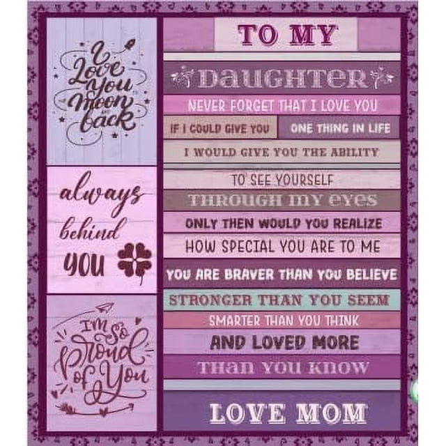LHSHID Daughter Blanket Gift from Mom Birthday Gifts for Daughter | to My Daughter Blanket from Mother Christmas Mothers Day Bday Presents for Daughter in Law Step Duaghter Throw Blanket 30x40in