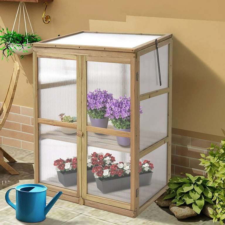 木　置き物 Costway Garden Portable Wooden GreenHouse Cold Frame Raised