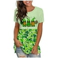 thumbnail image 1 of Pompotops Blouse Décontractée pour Femmes Imprimée pour la Saint-Patrick à Manches Courtes Col Rond T-shirt, 1 of 5
