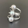thumbnail image 2 of Pearl Women Ring Statement Handmade 925 Sterling Silver Jewelry All Sizes, 2 of 2