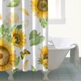 thumbnail image 5 of 72x84 Boho Sunflower Wildflower Floral Shower Curtain for Bathroom, Yellow Bee Butterfly Pattern, Quick-Dry Rustic Polyester with Hooks, Farmhouse Vintage Country Summer Decor, 5 of 5
