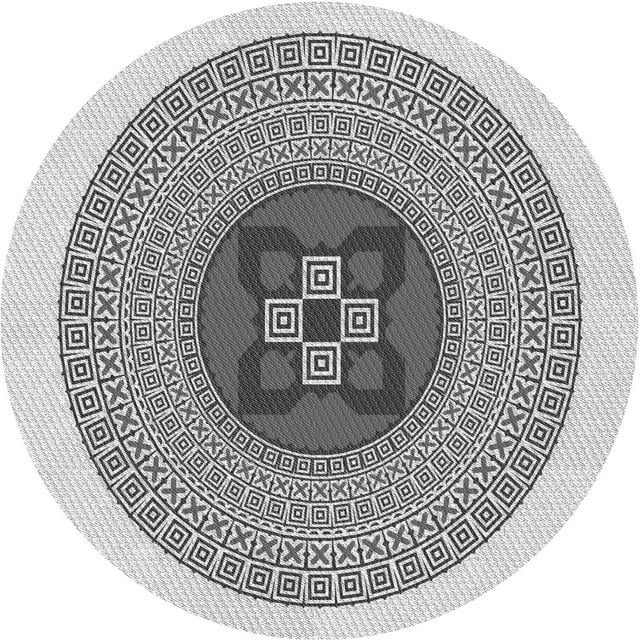 Ahgly Company Tapis d'Intérieur Lavable en Machine Carré Gris Platine, 3 Pieds Carré