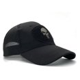 thumbnail image 3 of Gorra de calavera ajustable Nikou negra con bordado de calavera, 3 of 12