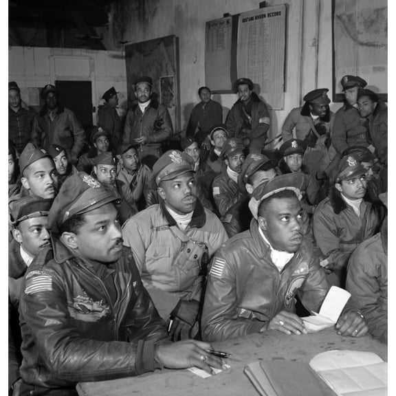 Tuskegee Airmen Attend A Briefing In Ramitelli History (18 x 24)
