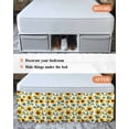 thumbnail image 7 of Sunflower Wrap Around Bed Skirts for Queen Bed 18" Drop, Bed Skirt with Adjustable Elastic Belt Dust Ruffle Bed Valance for Bedroom Hotel Luxury Spring Green Botanical Summer Floral Bed Frame Cover, 7 of 7