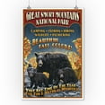 thumbnail image 2 of Great Smoky Mountain National Park, Tennessee, Black Bears Vintage Sign (9x12 Wall Art Print, Home Decor), 2 of 3