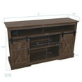 thumbnail image 3 of Living Essentials Houston XL Farmhouse Wooden Sliding Barndoor TV Stand in Brown, 3 of 3