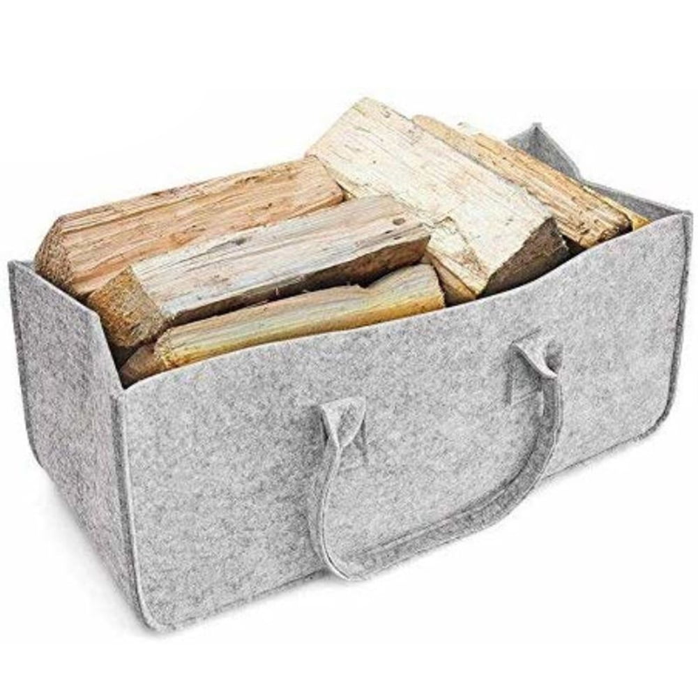 Fireplace Baskets With Handle Firewood Basket Felt Log Bag Laundry Hamper Toys