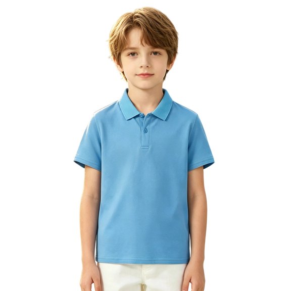 Bainana Boys Short Sleeve Shirts Solid Color Casual Button Tops Teen Kids Back To School Shirts