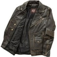 thumbnail image 4 of First Mfg Co - Wrath - Men's Motorcycle Biker Riding Brown Beige Leather Jacket - 2X Large - Gussets Grommets Insulated Zip-Out Thermal Liner Accordion back with stretch panels, 4 of 5