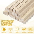 thumbnail image 3 of Uxcell 12 Pcs 2/5 x 6 Inch Dowel Rods Wood Natural Sticks for Craft DIY Supplies, 3 of 7