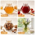 thumbnail image 6 of 2 Piece Hexagonal Honey Jar Set Clear Glass Jars with Lids, 6 of 7