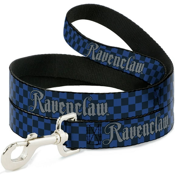 Warner Bros. Pet Leash, Dog Leash, Harry Potter Ravenclaw Checker Blues Grays, 4 Feet Long 1.0 Inch Wide