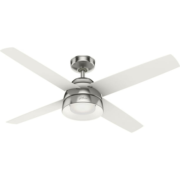 Hunter Vicenza 52 Led 4 Blade Ceiling Fan Nickel Com Blade Led Ceiling Fan, Led Light On Ceiling Fan Flickering