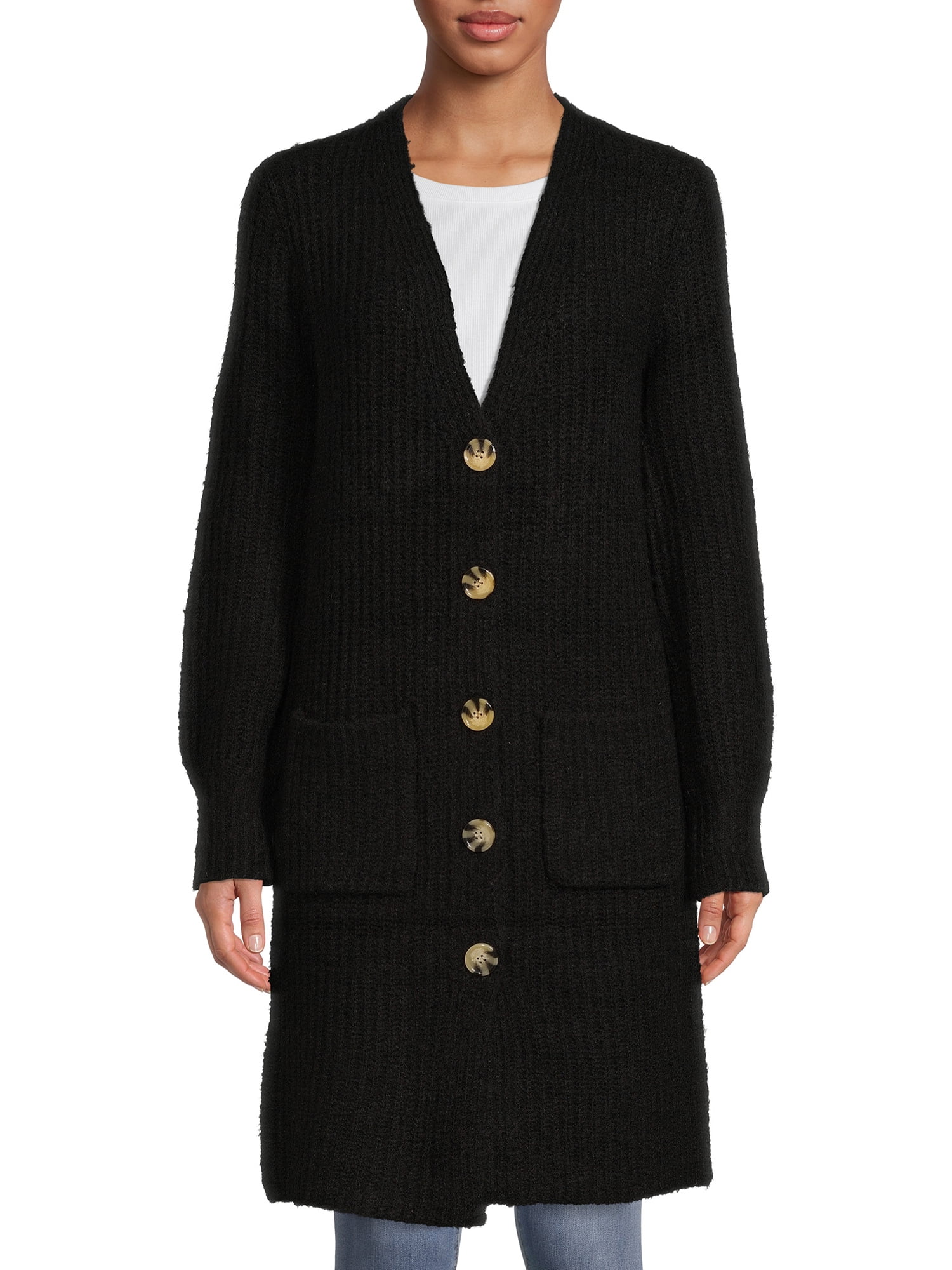 stone polka dot balloon sleeve cardigan
