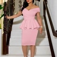 thumbnail image 2 of AOOCHASLIY Formal Dresses for Women Prom Dresses Summer Cocktail Dress Casual One Shoulder Profession Solid Dresses, 2 of 9