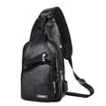thumbnail image 2 of Stylago Leather Crossbody Sling Backpack for Women Men Vintage Leather Chest Bag Hiking Daypack Work Shopping Shoulder Purse Black, 2 of 4