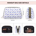 thumbnail image 2 of Plaid Cartoon Cute Shark Purple Makeup Bag, Large Capacity Travel Cosmetic Bag for Women Girls- Travel Toiletry Bag Leather Portable Waterproof Makeup Case Organizer with Handle, 2 of 4