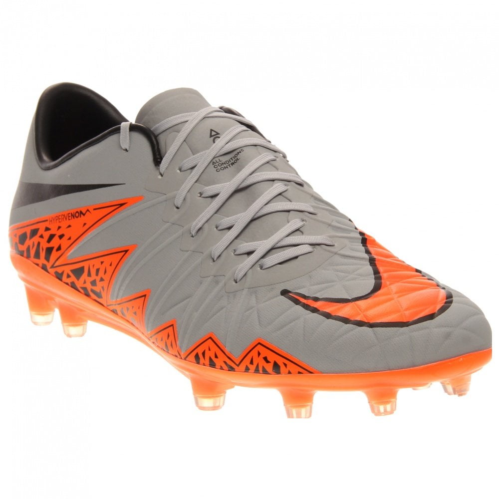 Nike Mens Phinish FG Soccer Cleats (Wolf Grey/Black/Total Orange) Walmart.com