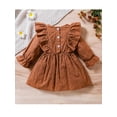 thumbnail image 3 of Bagilaanoe Newborn Baby Girl Dress Ruffles Long Sleeve A-line Princess Dresses 3M 6M 9M 12M 18M Infant Lace Cutout Swing Dress, 3 of 9