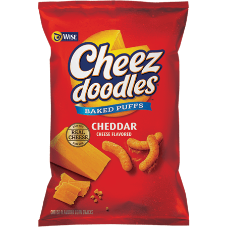 Wise Snacks Cheez Doodles Baked Puffs, Real Cheddar Cheese, 1.125 Ounce (36 Count), Gluten Free