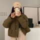 thumbnail image 2 of Estilo de ropa de algodón para mujer fuera de temporada, ropa de invierno, abrigo corto y grueso, abrigo pequeño de cintura alta con relleno de algodón, 2 of 5