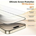 thumbnail image 3 of UNBREAKcable Tempered Glass Screen Protector for iPhone 15 Pro [3-Pack] [Full Coverage] [9H Hardness] 6.1", 3 of 10