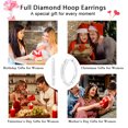 thumbnail image 7 of APSVO 18K White Gold Plated Simulated Diamond Hoop Earrings for Women S925 Sterling Silver Post Huggie Hypoallergenic Earrings Birthday Wedding Prom Jewelry Gifts Teen Mom Her Wife Adults Ideas, 7 of 7