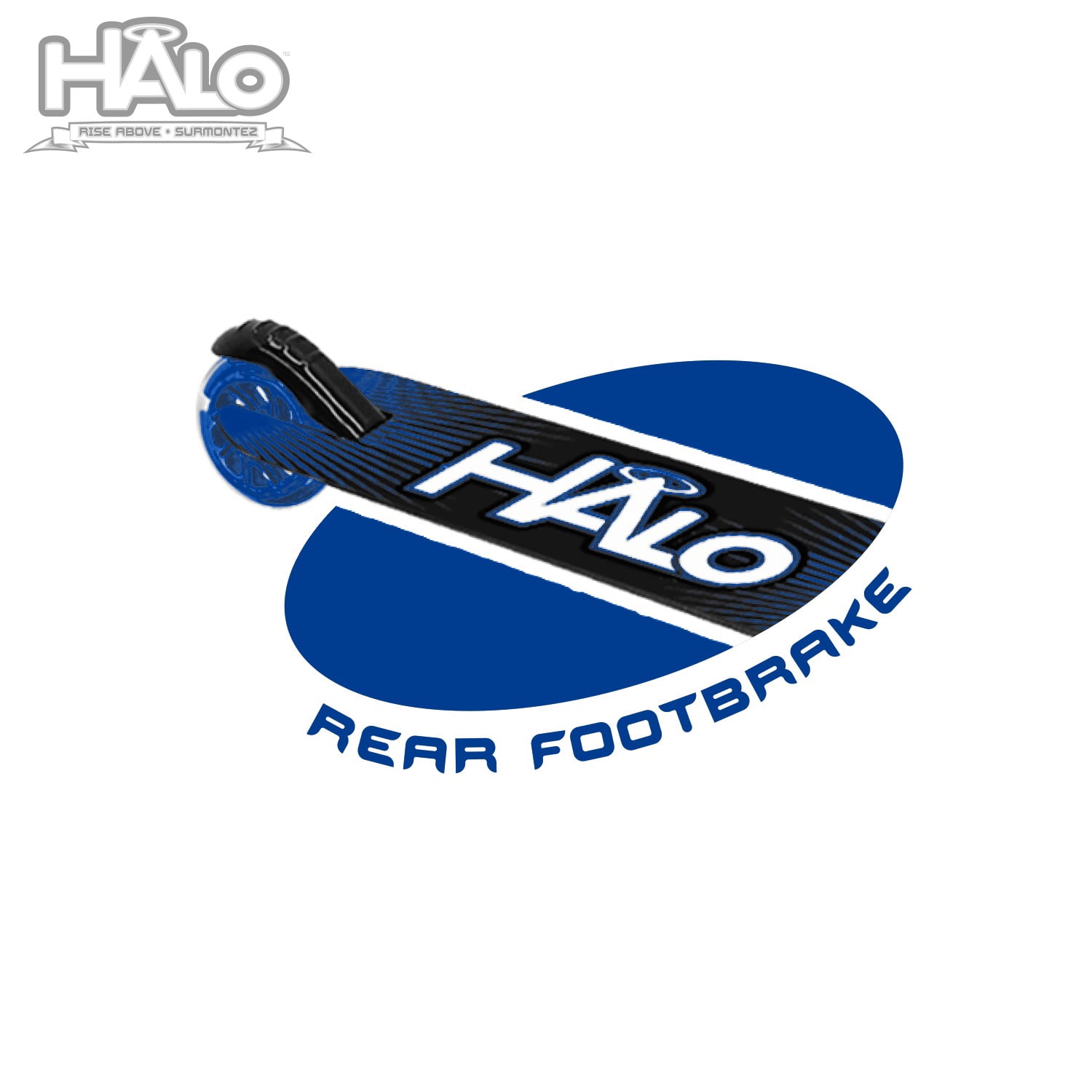 HALO Rise Above Supreme 100mm Wheel Inline Scooter - Blue - 220 lbs Weight - Unisex