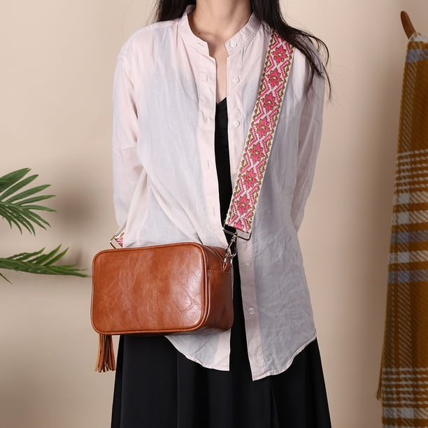 Bolso cruzados de moda, de hombro de PU con borlas, cuero para viaje, monedero de señora