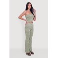 thumbnail image 2 of Women's Striped Rib Knit Fold Over Pants, 2 of 4