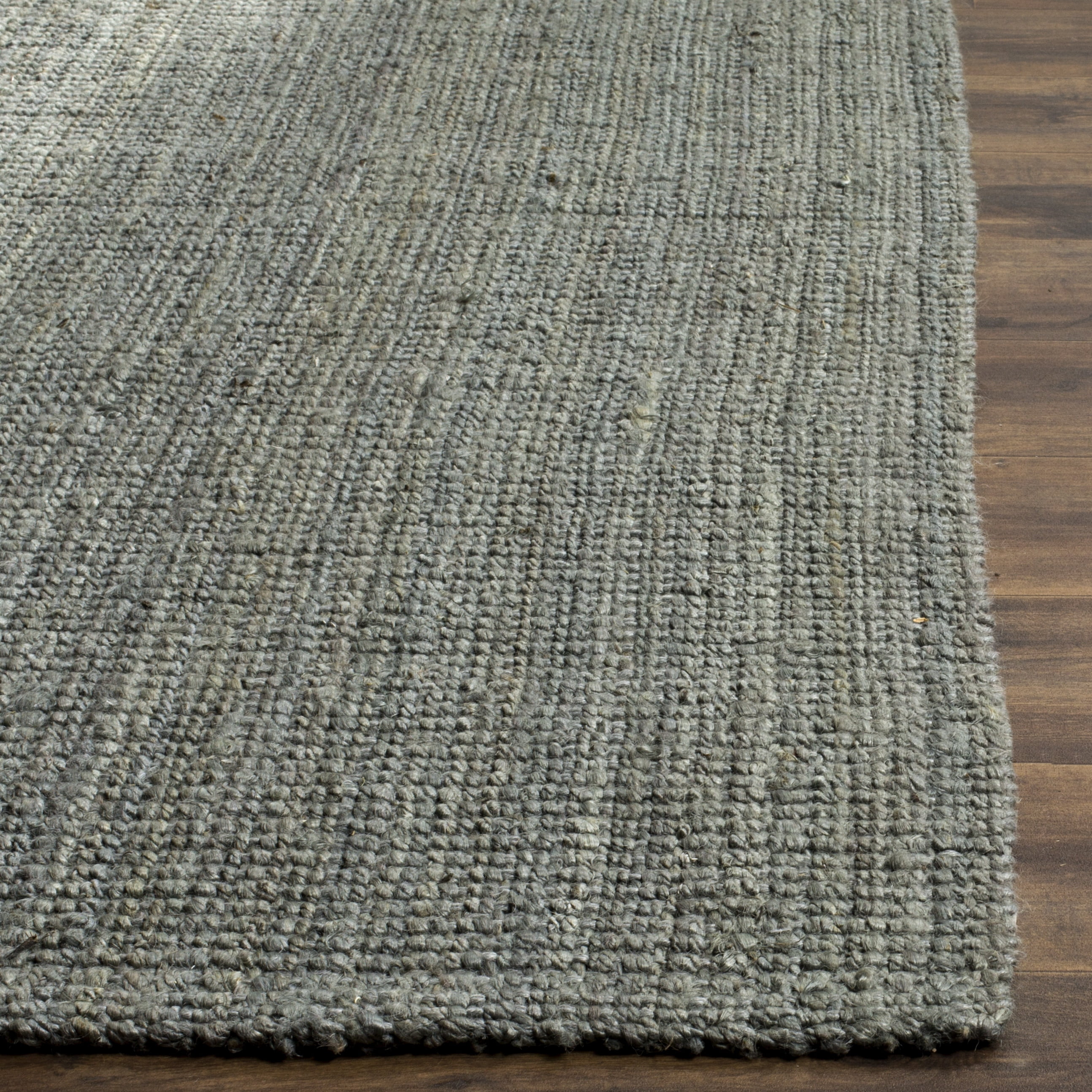 SAFAVIEH Natural Fiber Milica Solid Area Rug, Green/Gray, 5' x 5' Square - Scandinavian Design, Green & Grey, Jute, Hand Woven Pattern, Ideal for Entryway, Kitchen, Living Room, Office