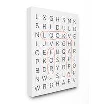 Stupell Industries Happy Crossword Family Home Inspirational Word Black And White Design Canvas Wall Art by Anna Quach