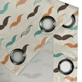 thumbnail image 4 of Ambesonne Indie Grommet Curtain, Retro Mustache Pattern, 50" x 120", Orange Brown and Teal, 4 of 6