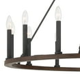 thumbnail image 5 of ACROMA 47In Farmhouse 16-light Large Round Wagon Wheel Candle Chandelier - 47'' D X 140'' H Weathered Walnut Distressed, Satin, Matte Painted, 5 of 5