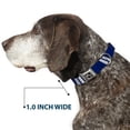 thumbnail image 6 of Buckle-Down Pet Collar, Dog Collar Metal Seatbelt Buckle, Hash Mark Stripe Double Navy Silver, 15 to 24 Inches 1.0 Inch Wide, 6 of 8