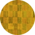 thumbnail image 1 of Ahgly Company Indoor Round Oriental Yellow Modern Area Rugs, 3' Round, 1 of 4