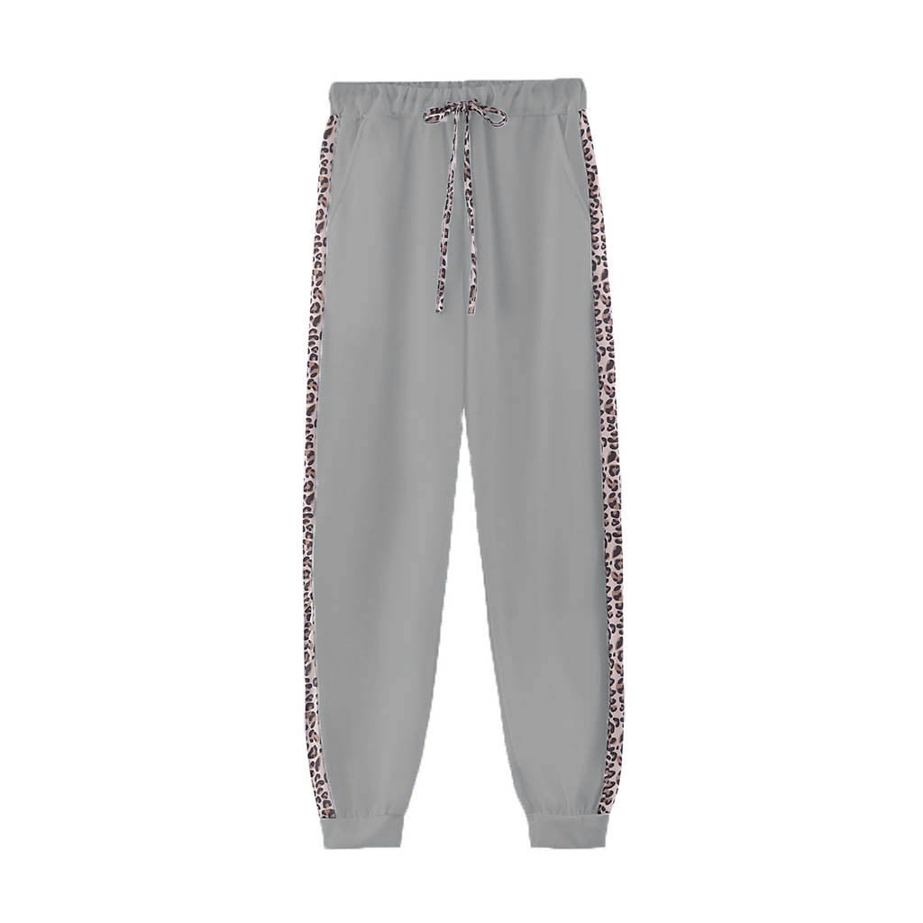 Womens Plus Size Sweatsuits Sets S-5X Zip-Up Hoodie Long Sleeve Sweatshirts Jackets Joggers Pants 2 Piece Leopard Printed Tracksuits Outfits