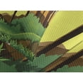thumbnail image 4 of Ambesonne Forest Quilted Bedspread Set 3 Pcs, Cartoon Sunset Hills, Queen Size, Green Caramel Yellow, 4 of 5